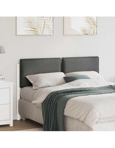 Testiera imbottita Bianco e grigio chiaro 150 cm Pino massello