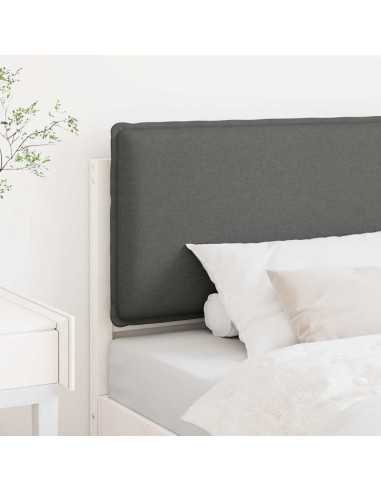 Testiera imbottita Bianco e grigio chiaro 90 cm Pino massello