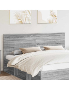 Testiera con testiera Grigio Sonoma 200 cm Legno multistrato