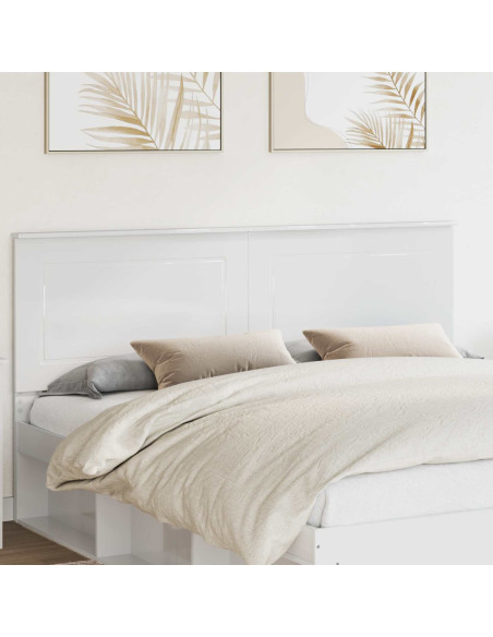 Testiera con testiera Bianco Lucido 180 cm Legno multistrato
