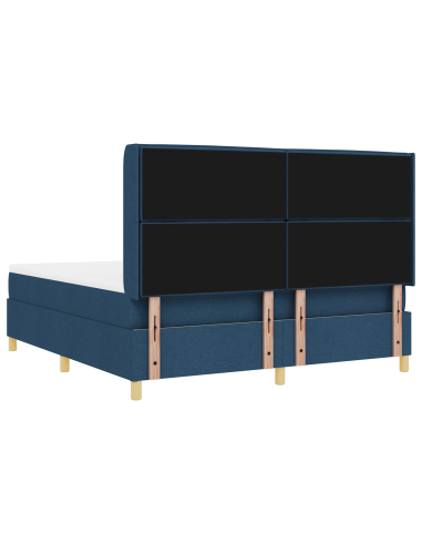 Letto a molle con materasso Blu 180 x 200 cm Tessuto