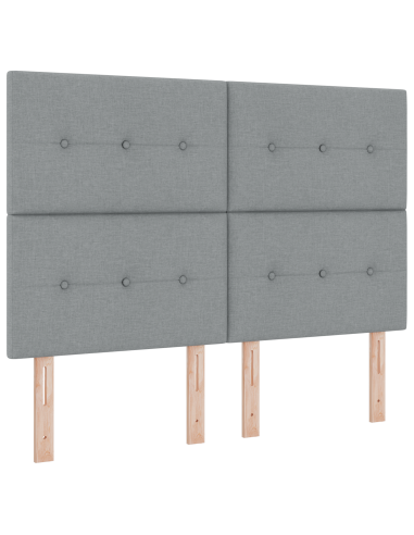 Letto a molle con materasso Grigio chiaro 160 x 200 cm Tessuto