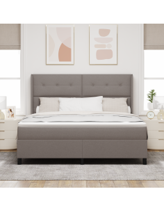 Letto a Sorgente LED con materasso Talpa 180 x 200 cm Tessuto