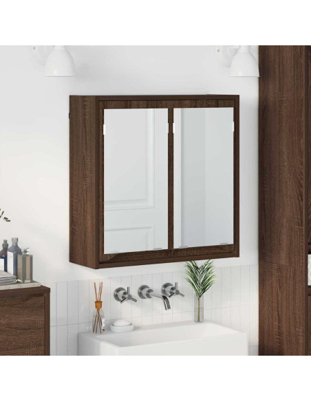 Mobiletto per specchio da bagno Rovere Marrone 60 x 20 x 60 cm