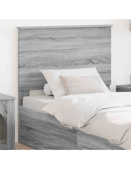 Testiera con testiera Grigio Sonoma 75 cm Legno multistrato