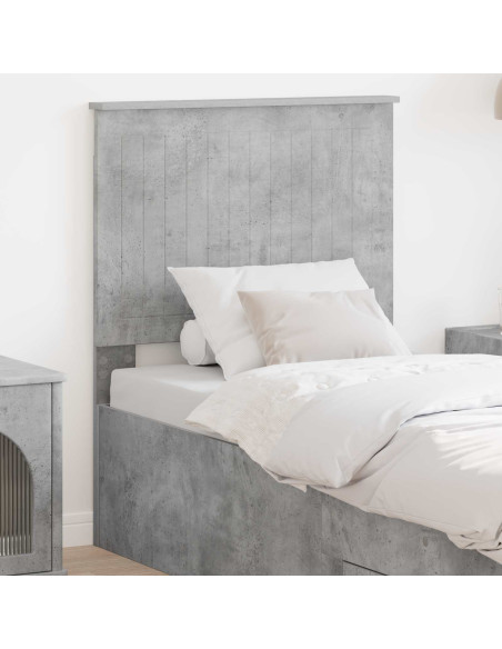 Testiera con testiera Grigio cemento 75 cm Legno multistrato
