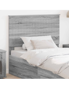 Testiera con testiera Grigio Sonoma 100 cm Legno multistrato