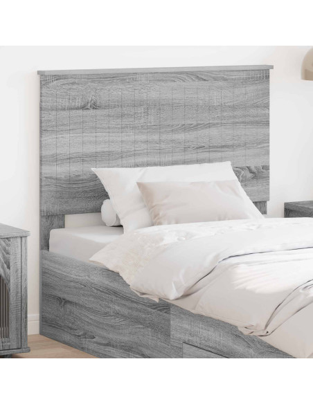 Testiera con testiera Grigio Sonoma 100 cm Legno multistrato