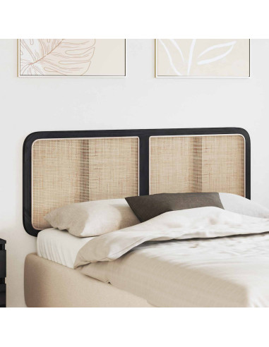 Testiera con testiera Nero 140 x 55 x 3 cm Rattan