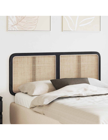 Testiera con testiera Nero 140 x 55 x 3 cm Rattan