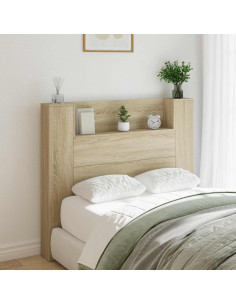 Testata con Mobile e LED Sonoma 120 x 16,5 x 103,5 cm