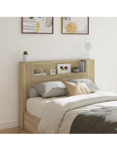 Testata con Mobile e LED Sonoma 140 x 16,5 x 103,5 cm