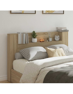 Testata con Mobile e LED Sonoma 160 x 16,5 x 103,5 cm