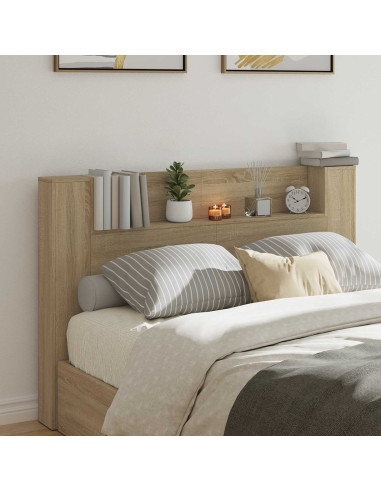 Testata con Mobile e LED Sonoma 160 x 16,5 x 103,5 cm