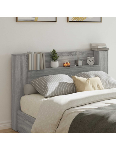 Testata con Mobile e LED Grigio Sonoma 160 x 16,5 x 103,5 cm