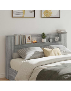 Testata con Mobile e LED Grigio Sonoma 180 x 16,5 x 103,5 cm