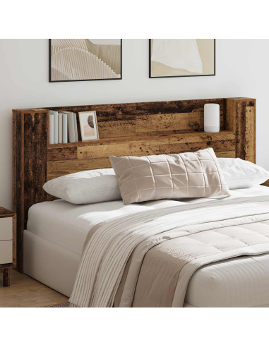 Testata con Mobile e LED Legno vecchio 180 x 16,5 x 103,5 cm