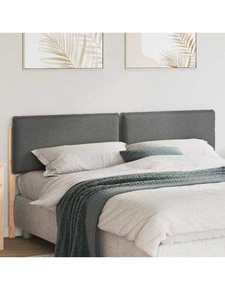 Testiera imbottita con testiera Grigio Naturale e Chiaro 200 cm