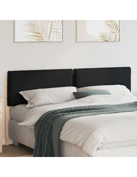 Testiera imbottita Naturale e Nero 200 cm Pino massello