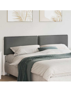 Testiera imbottita Bianco e grigio chiaro 200 cm Pino massello