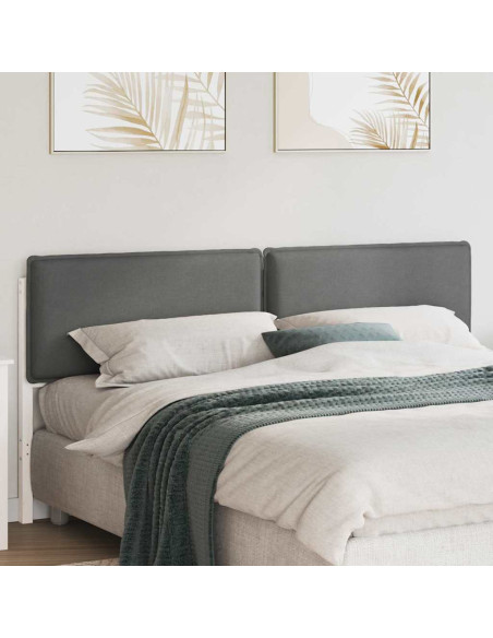Testiera imbottita Bianco e grigio chiaro 180 cm Pino massello