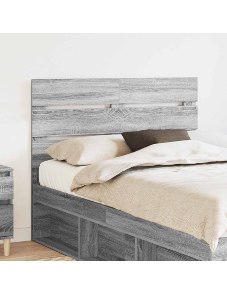 Testiera con testiera Grigio Sonoma 120 cm Legno multistrato