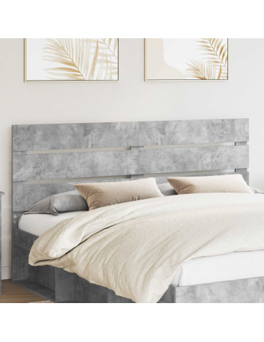 Testiera con testiera Grigio cemento 180 cm Legno multistrato