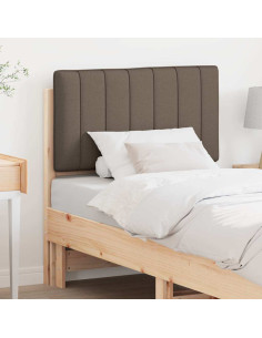 Testiera imbottita Marrone e taupe 75 cm Pino massello