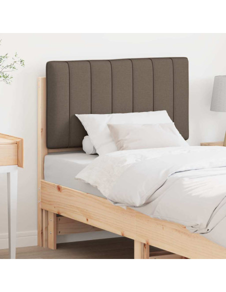 Testiera imbottita Marrone e taupe 75 cm Pino massello