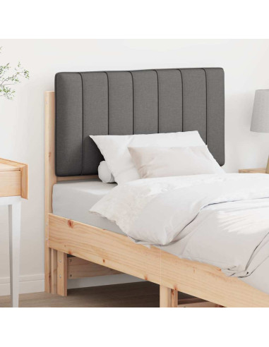 Testiera imbottita Marrone e grigio scuro 75 cm Pino massello