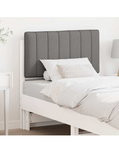 Testiera imbottita Bianco e grigio chiaro 80 cm Pino massello