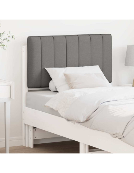 Testiera imbottita Bianco e grigio chiaro 80 cm Pino massello