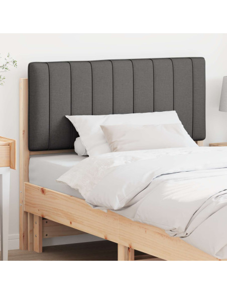 Testiera imbottita Marrone e grigio scuro 100 cm Pino massello