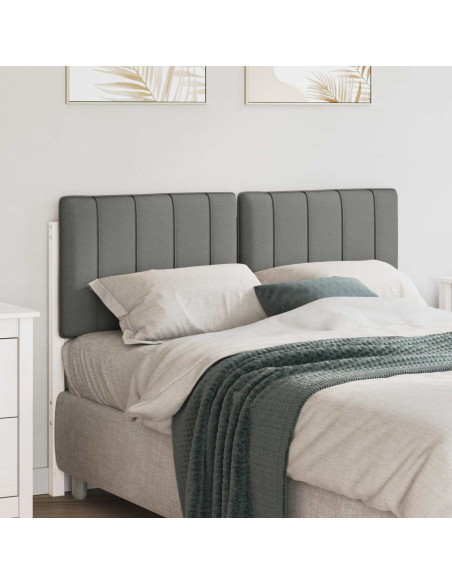 Testiera imbottita Bianco e grigio chiaro 120 cm Pino massello