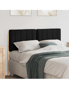 Testiera imbottita Marrone e Nero 120 cm Pino massello