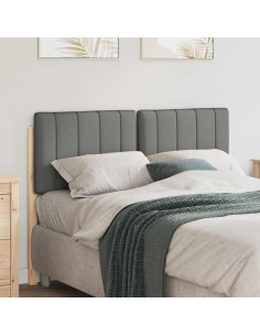 Testiera imbottita Marrone e Grigio Chiaro 120 cm Pino massello