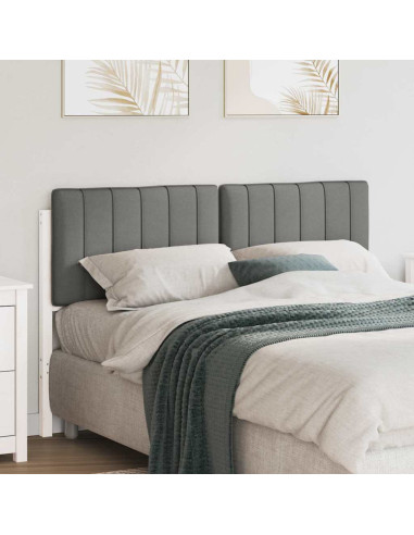 Testiera imbottita Bianco e grigio chiaro 140 cm Pino massello