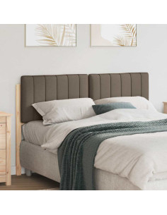 Testiera imbottita Marrone e taupe 140 cm Pino massello