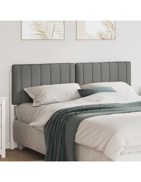 Testiera imbottita Bianco e grigio chiaro 150 cm Pino massello