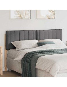 Testiera imbottita Marrone e grigio scuro 150 cm Pino massello