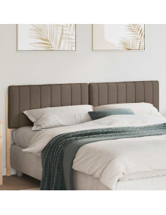 Testiera imbottita Marrone e taupe 180 cm Pino massello