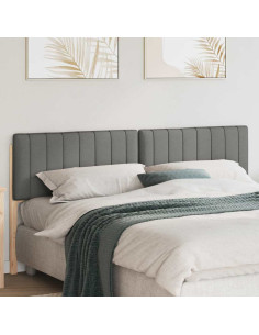 Testiera imbottita Marrone e Grigio Chiaro 180 cm Pino massello