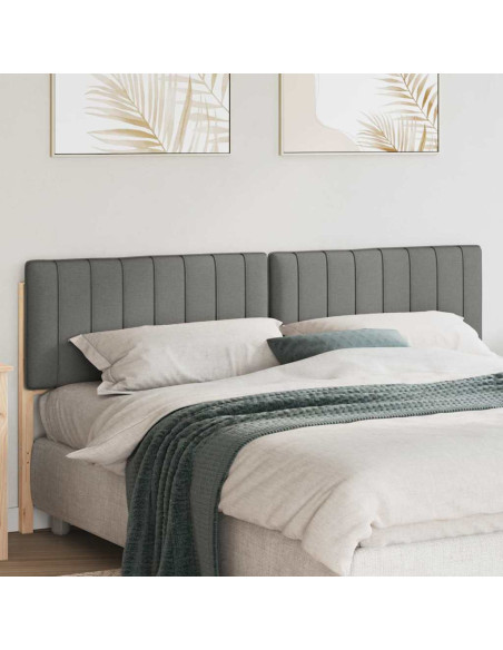 Testiera imbottita Marrone e Grigio Chiaro 180 cm Pino massello