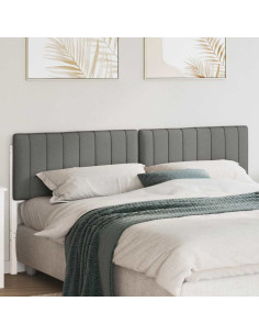 Testiera imbottita Bianco e grigio chiaro 200 cm Pino massello