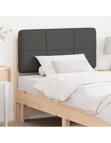 Testiera imbottita Marrone e grigio scuro 75 cm Pino massello