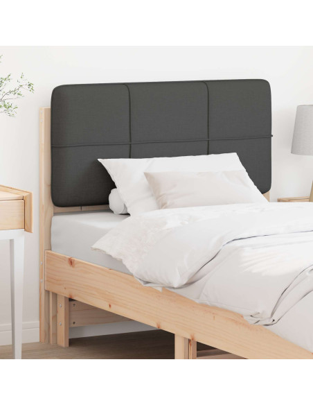 Testiera imbottita Marrone e grigio scuro 80 cm Pino massello