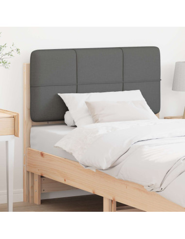 Testiera imbottita Marrone e Grigio Chiaro 80 cm Pino massello