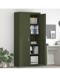 Armadio 2 pcs Verde oliva 90 x 40 x 200 cm Acciaio