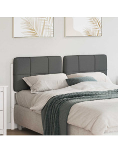 Testiera imbottita Bianco e grigio chiaro 140 cm Pino massello