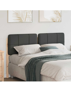 Testiera imbottita Marrone e grigio scuro 140 cm Pino massello